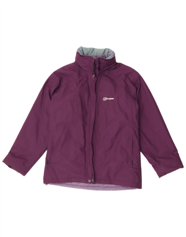 Jaqueta corta-vento feminina grande com capuz Berghaus Reino Unido 10 pequena roxa
