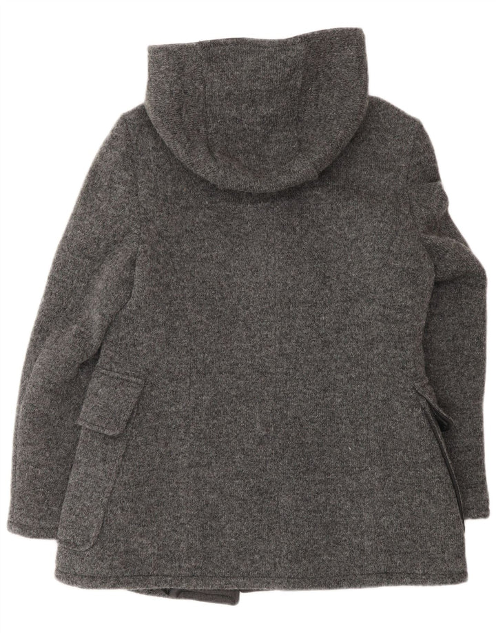 Casaco Duffle feminino com capuz VINTAGE IT 48 XL lã cinza