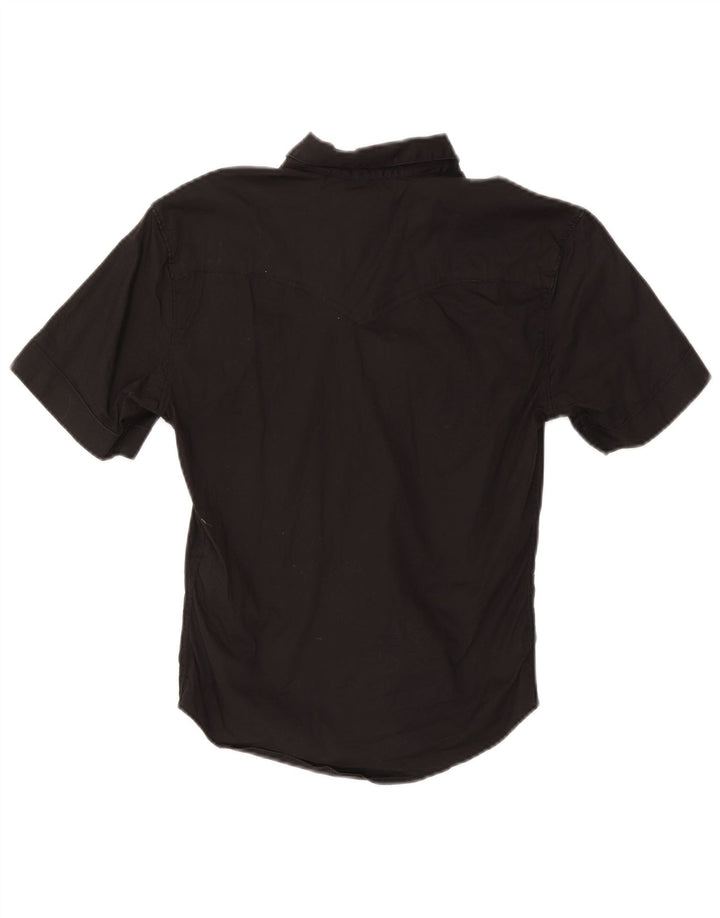 Camisa masculina Levi's de manga curta slim fit pequena de algodão preto