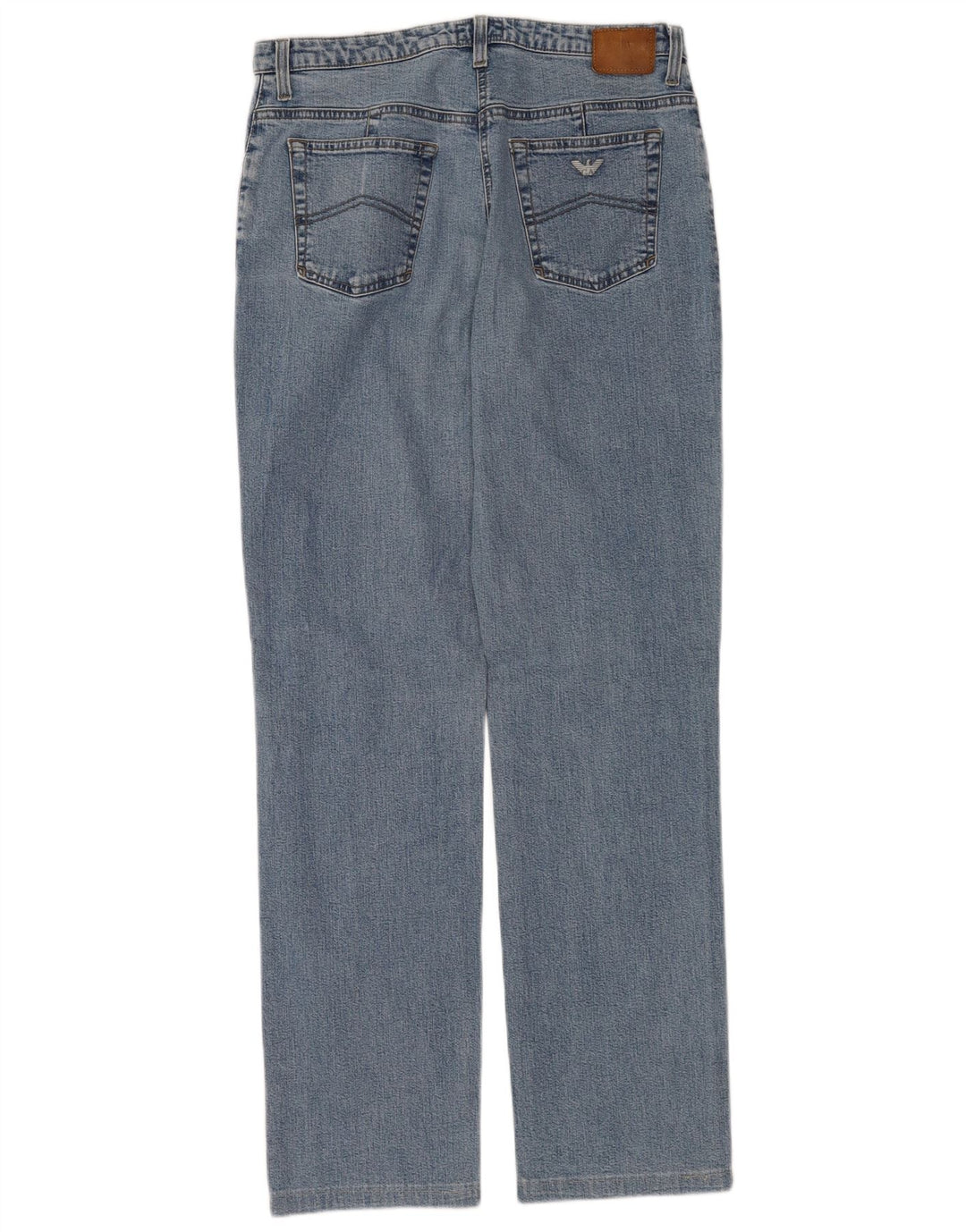 Armani feminino Indigo Straight Jeans W32 L32 Azul Algodão