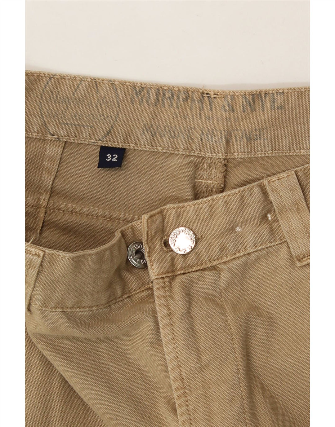 MURPHY & NYE Mens Straight Chino Trousers  W32 L34 Beige Cotton Vintage Murphy & Nye and Second-Hand Murphy & Nye from Messina Hembry 