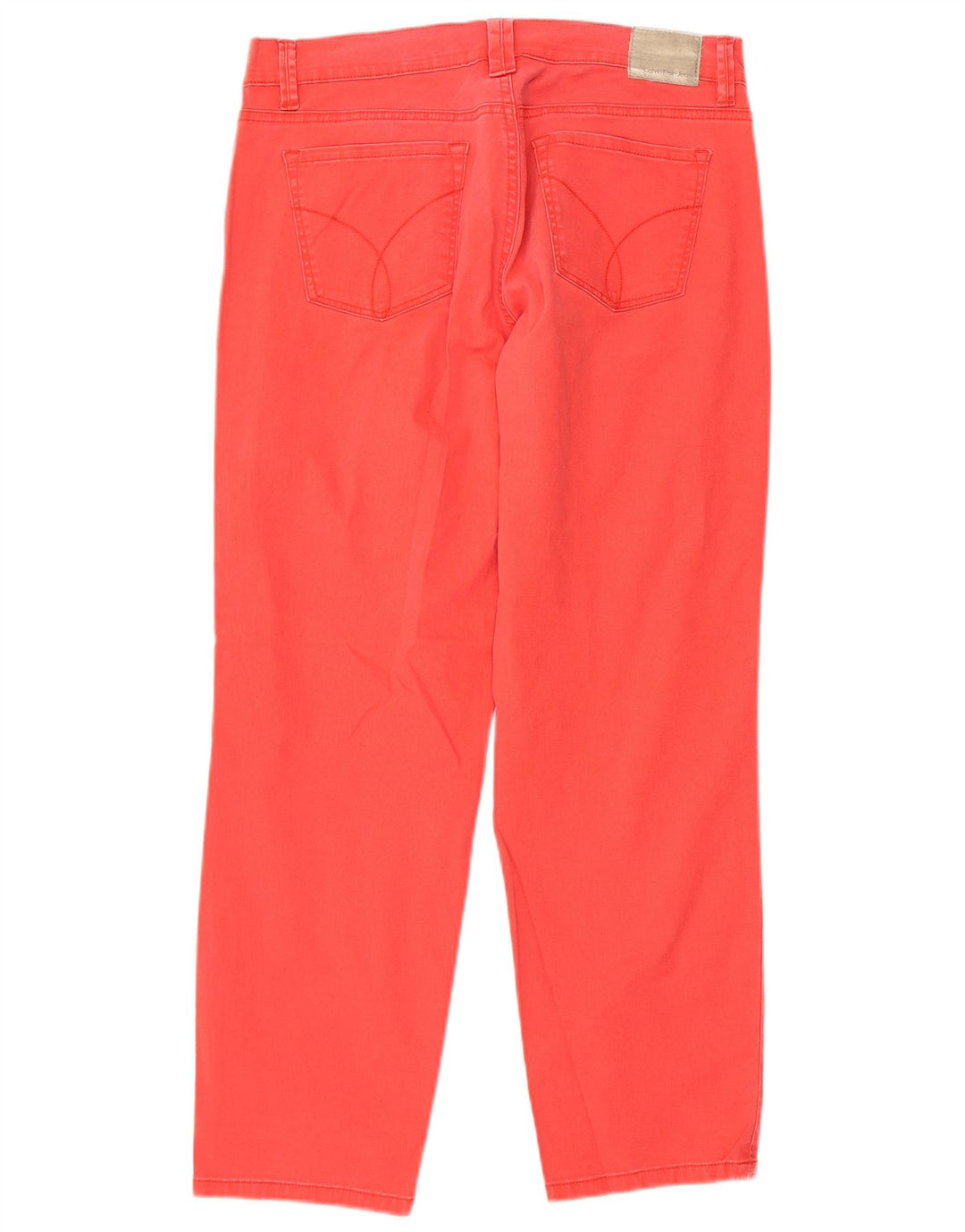 Calça feminina Calvin Klein Slim Fit cortada EUA 10 médio W30 L26 vermelho