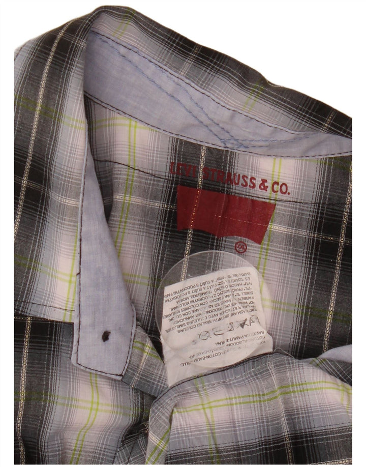 Camisa masculina de manga curta LEVI'S 2XL algodão xadrez preto