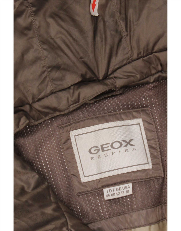 Jaqueta acolchoada com capuz Respira feminina Geox UK 12 poliéster cinza médio