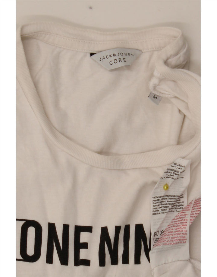 Camiseta gráfica masculina Jack & Jones Top médio algodão branco