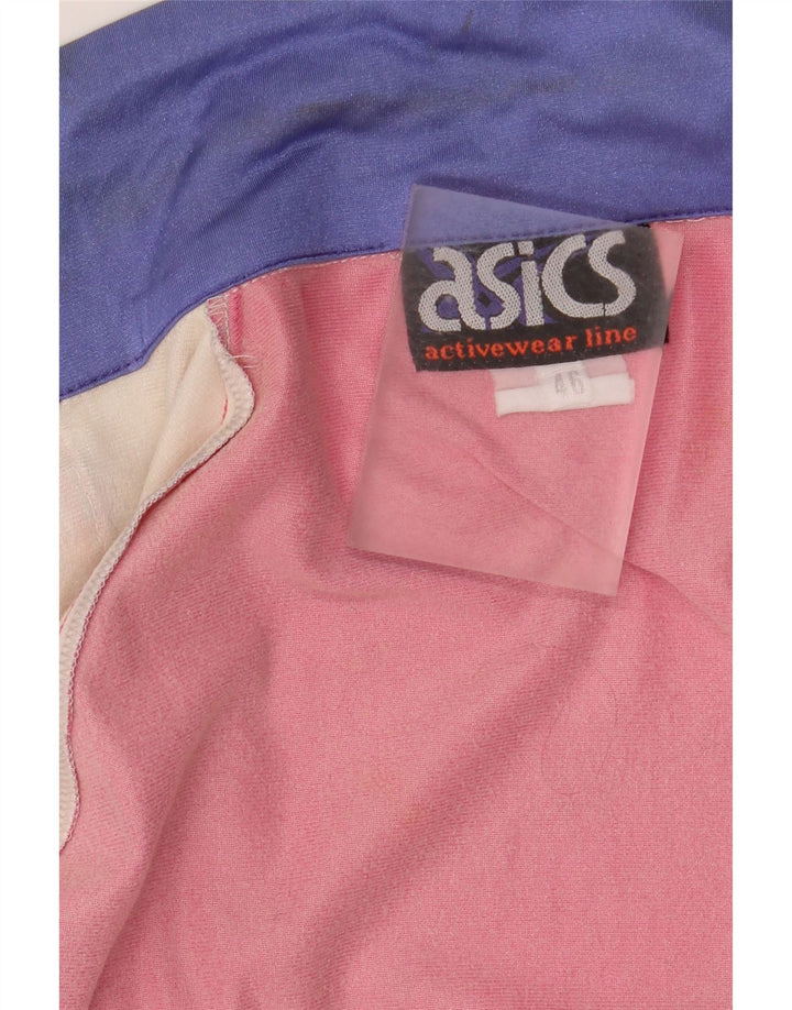 Jaqueta feminina ASICS com estampa gráfica IT 46 grande bloco colorido rosa