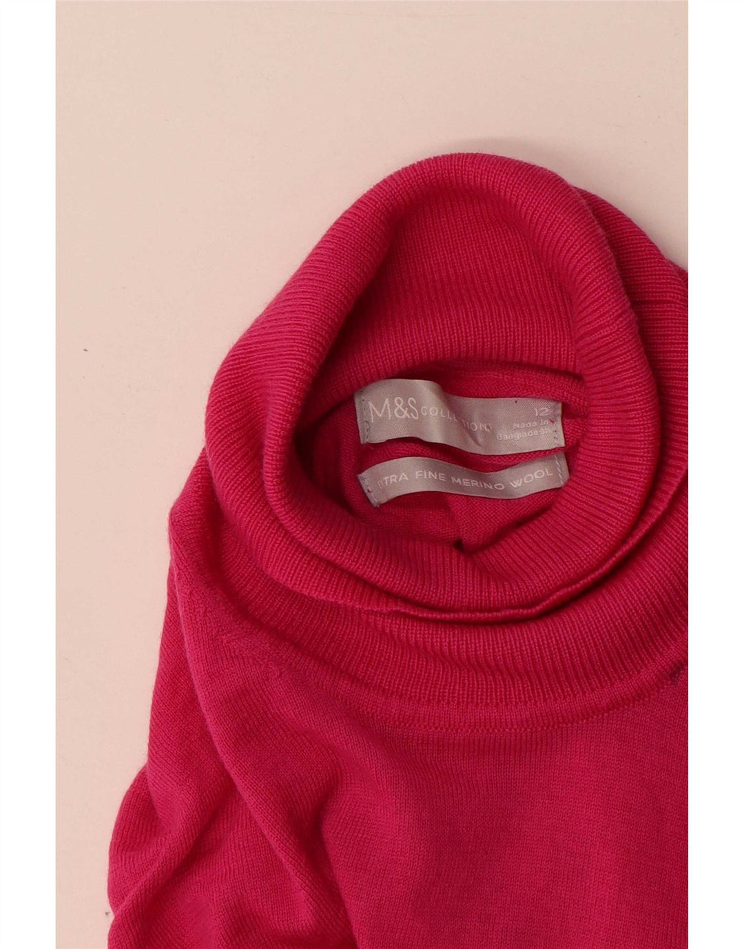 Suéter feminino Marks & Spencer com gola redonda Reino Unido 12 rosa médio