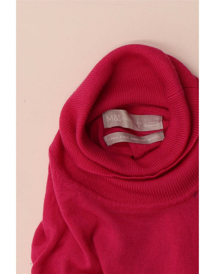 Suéter feminino Marks & Spencer com gola redonda Reino Unido 12 rosa médio