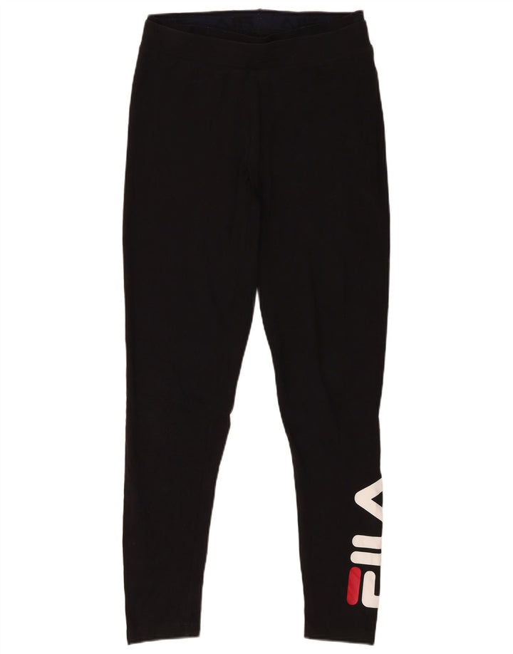 Leggings Fila Feminino UK 12 Médio Algodão Preto