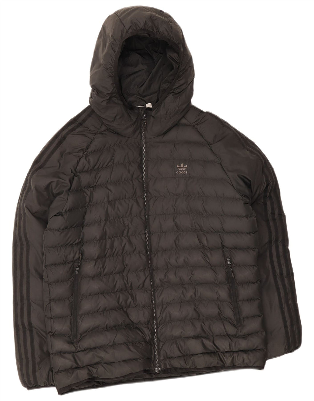 Jaqueta acolchoada com capuz masculina Adidas UK 40 grande poliéster preto