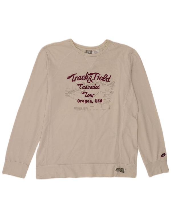 Moletom gráfico masculino Nike Jumper UK 45/47 XL algodão branco