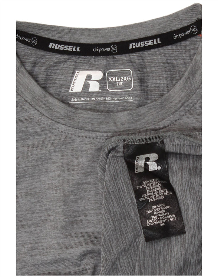 Russell Athletic Boys Top manga comprida 15-16 anos 2XL cinza poliéster