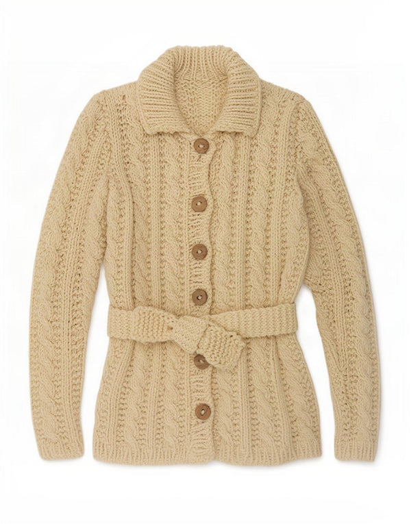 Suéter Cardigan Feminino Vintage UK 12 Médio Off White