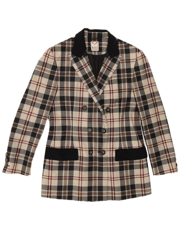 Jaqueta blazer feminina Mondi com peito duplo EU 38 xadrez bege médio