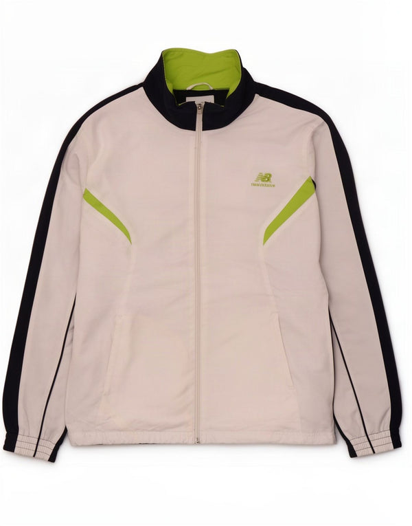 Jaqueta superior de agasalho masculino New Balance XL branco Colourblock poliéster
