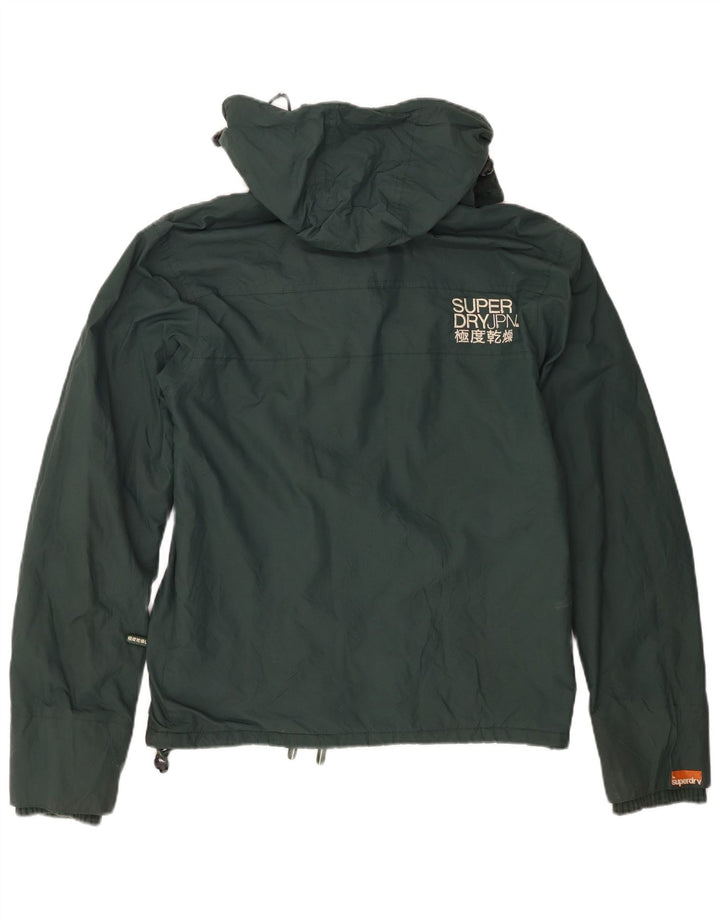 Jaqueta corta-vento masculina Superdry com capuz UK 38 nylon verde médio
