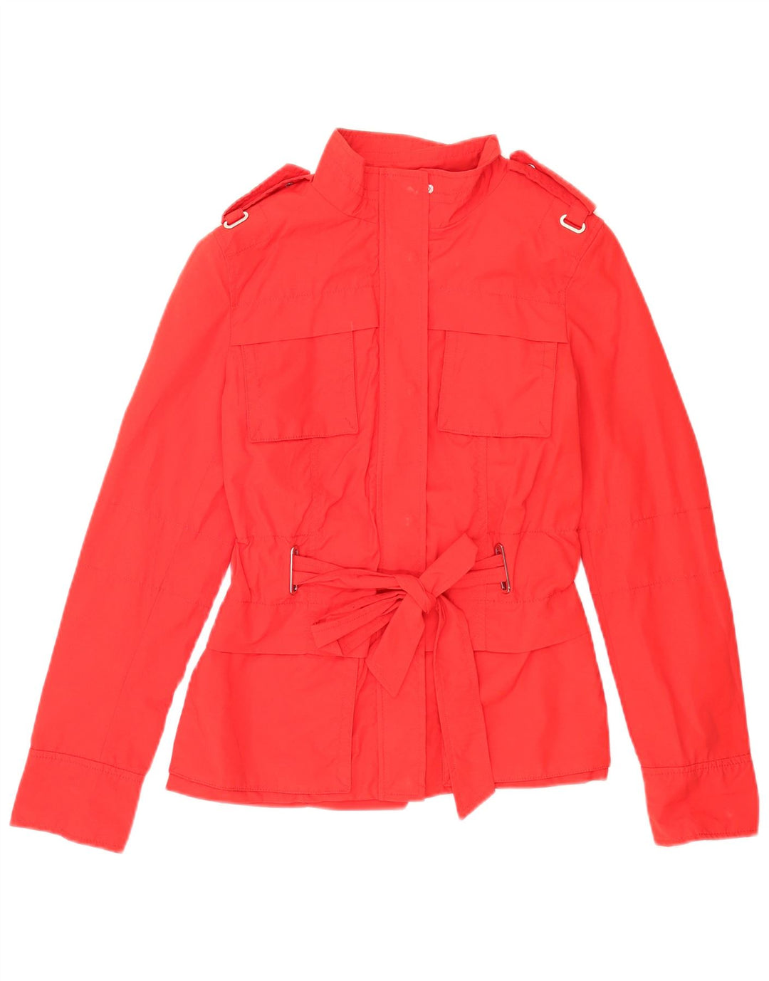 Jaqueta militar feminina Zara UK 10 pequeno algodão vermelho
