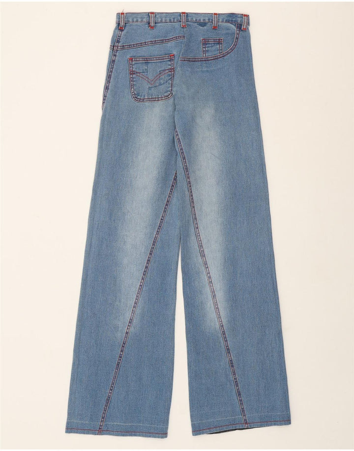 Jeans VINTAGE feminino de perna larga W26 L33 azul