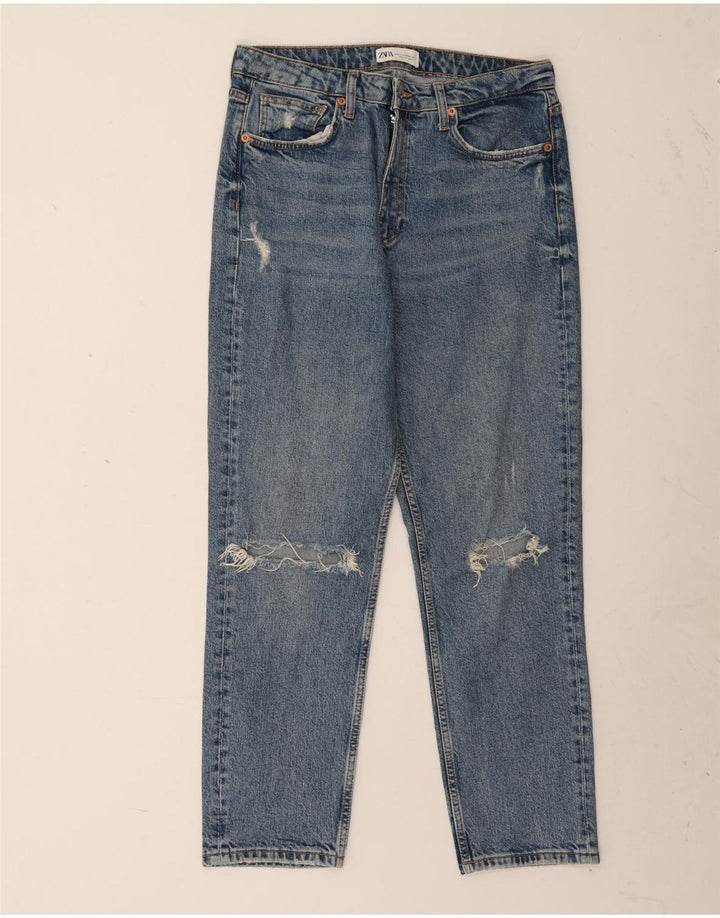 Calça jeans reta feminina ZARA EU 42 grande W32 L27 azul