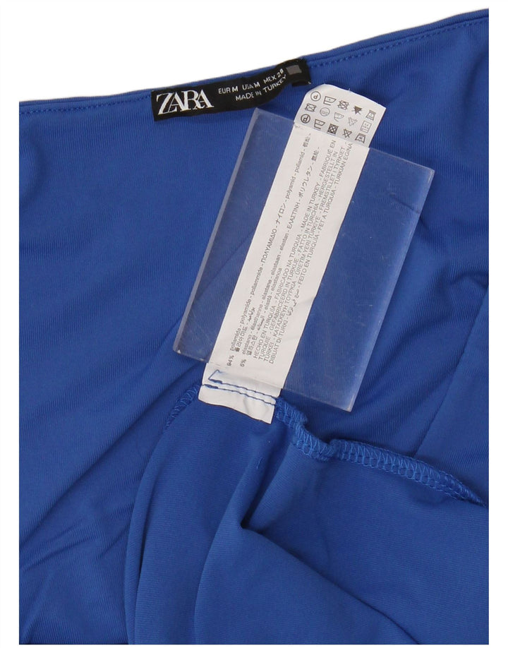 Colete feminino Zara UK 12 poliamida azul médio