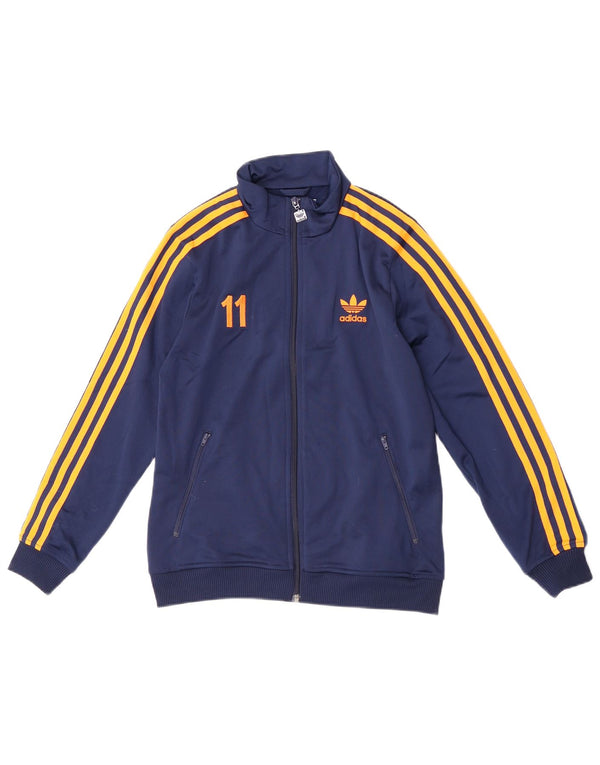 Adidas Meninos Graphic Tracksuit Top Jacket 10-11 Anos Médio Azul Marinho