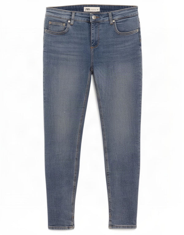 Zara Jeans Skinny Feminino UE 38 Pequeno W28 L28 Azul Algodão