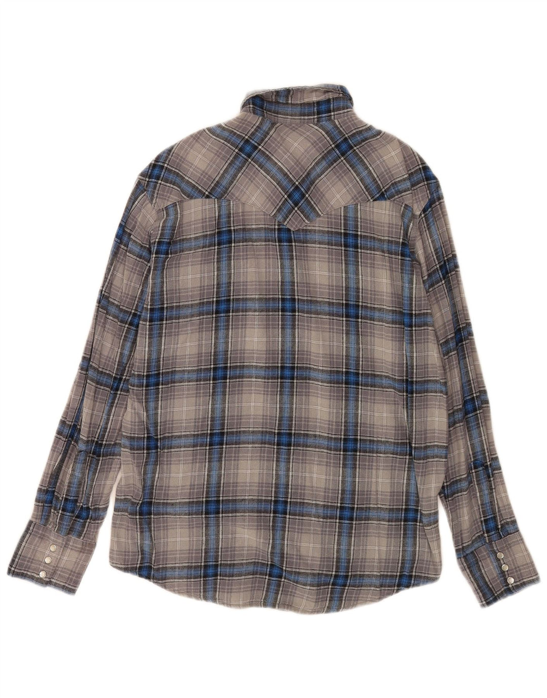 Camisa masculina de flanela Wrangler grande algodão xadrez cinza