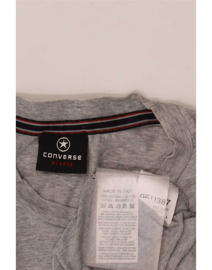 Converse Mens Graphic T-Shirt Top XL Cinza Algodão Flecked
