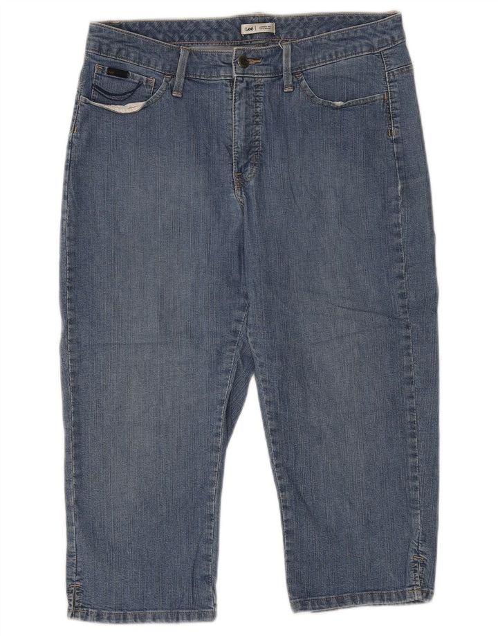 LEE Jeans feminino folgado capri EUA 12 grande W34 L20 algodão azul