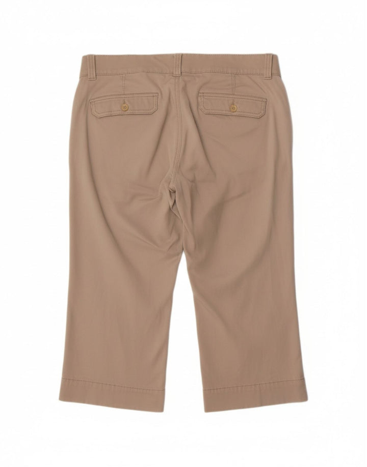 Calça capri feminina DOCKERS reta US 14 XL W36 L18 algodão bege
