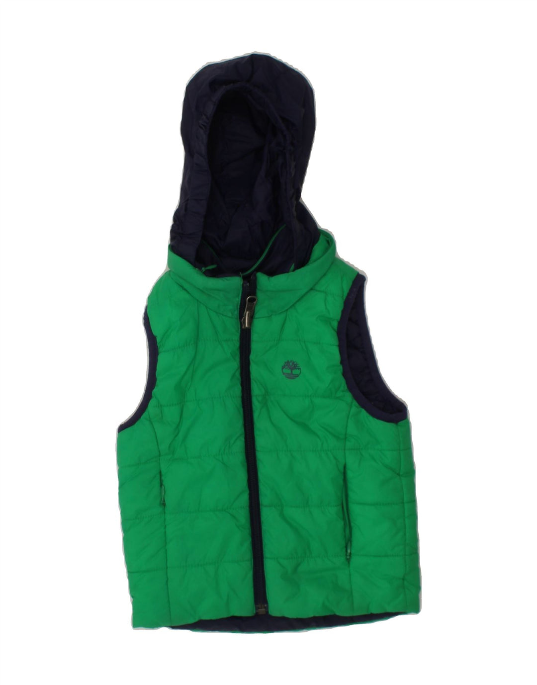 TIMBERLAND Baby Boys Hooded Padded Gilet 18-24 Months Green Colourblock Vintage Timberland and Second-Hand Timberland from Messina Hembry 