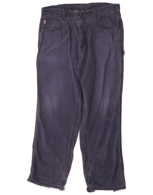 Calça Carhartt Masculina Straight Cargo W36 L32 Azul Algodão