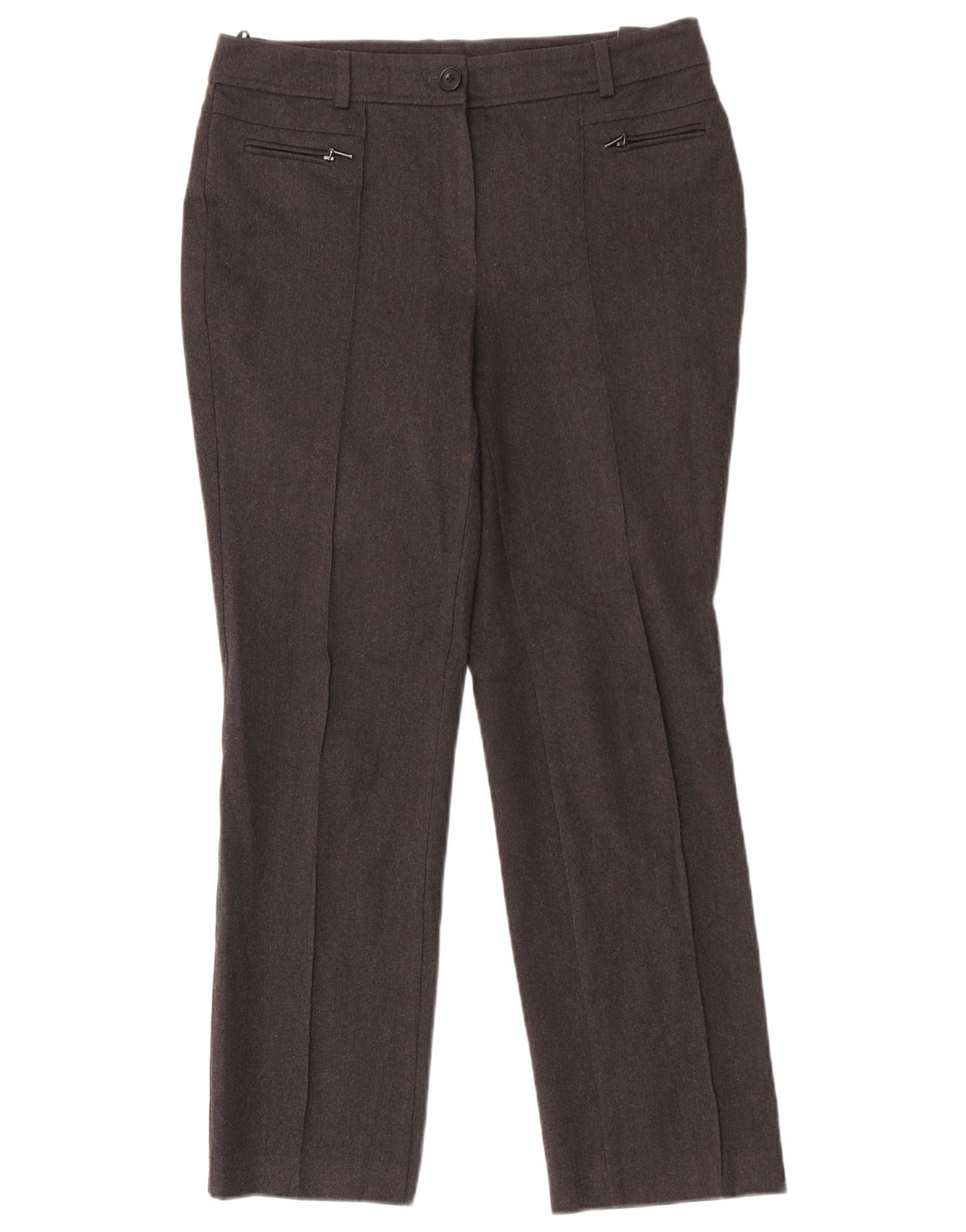 Calça feminina reta casual Marks & Spencer W32 L29 cinza