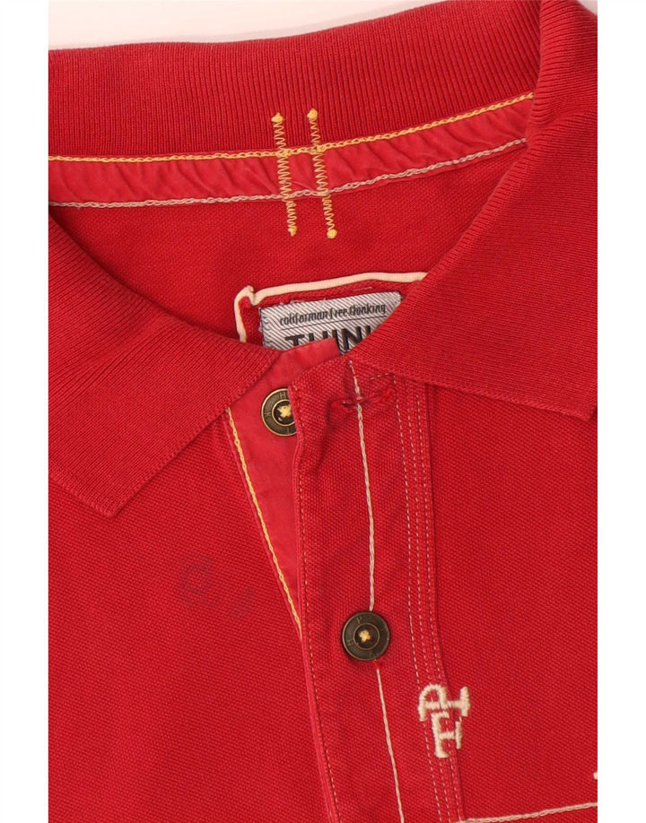 Camisa polo masculina Think Pink XL algodão vermelho
