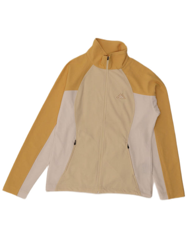 Fato de treino completo feminino Kappa UK 14 poliéster colorblock amarelo médio