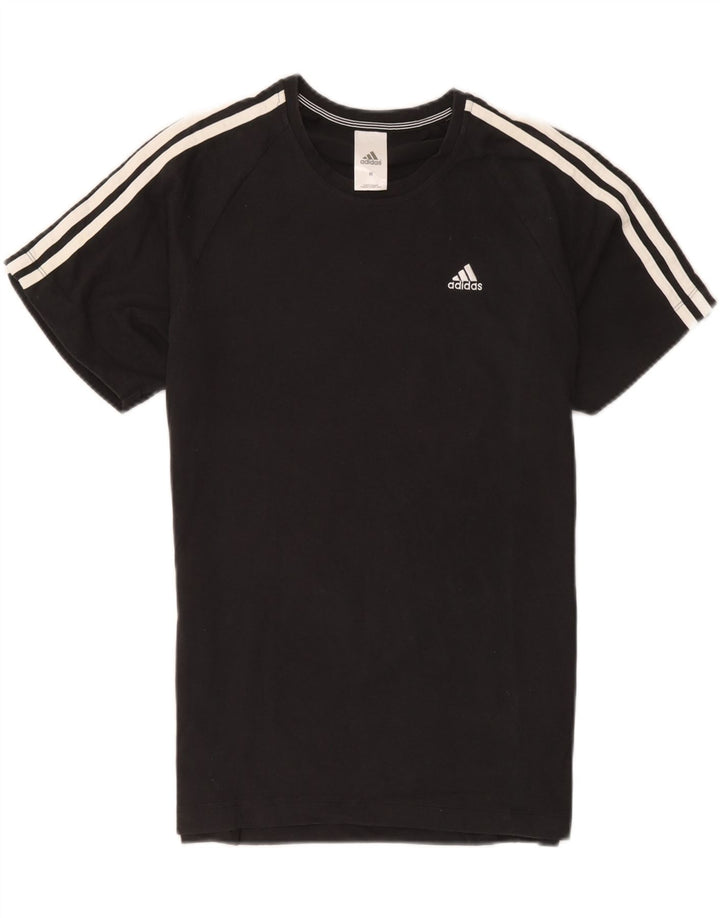Adidas Mens Climalite Camiseta Top Médio Algodão Preto