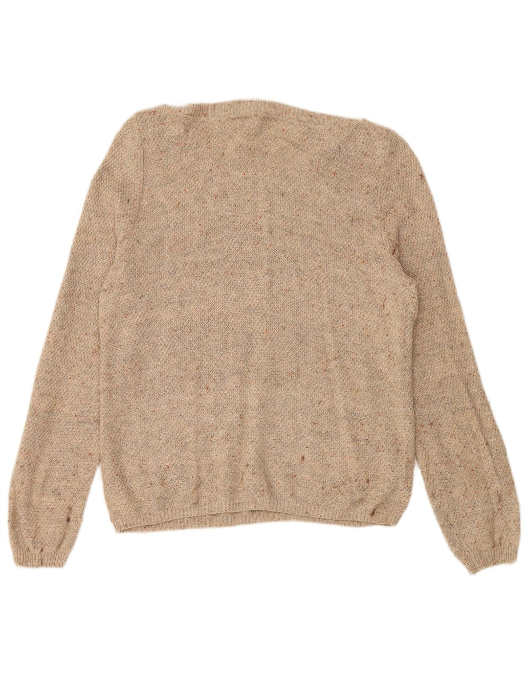 Suéter feminino FAT FACE com gola canoa Reino Unido 14 grande bege