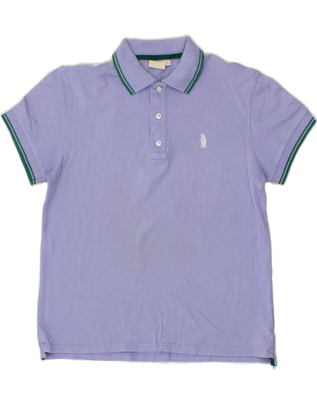 REFRIGUE Mens Polo Shirt Large Purple Cotton Vintage Refrigue and Second-Hand Refrigue from Messina Hembry 