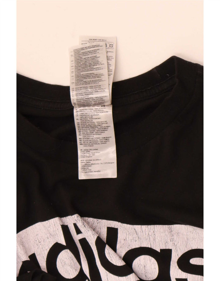 Adidas Mens Three Stripes Graphic Camiseta Top Médio Algodão Preto