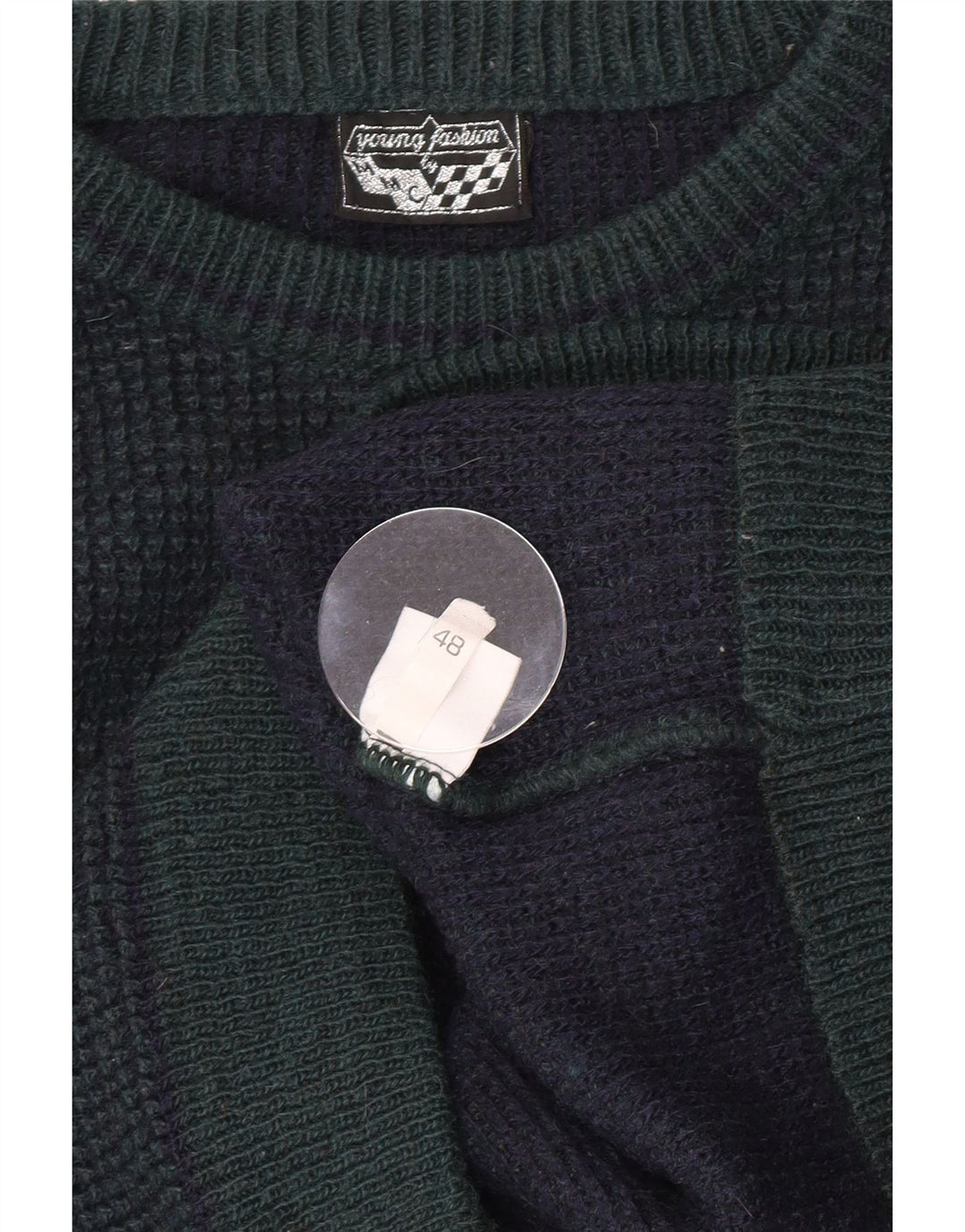 Suéter vintage masculino com gola redonda IT 48 pequeno verde