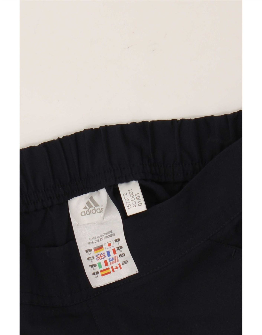 Shorts esportivos femininos Adidas UK 8 pequeno azul marinho poliéster