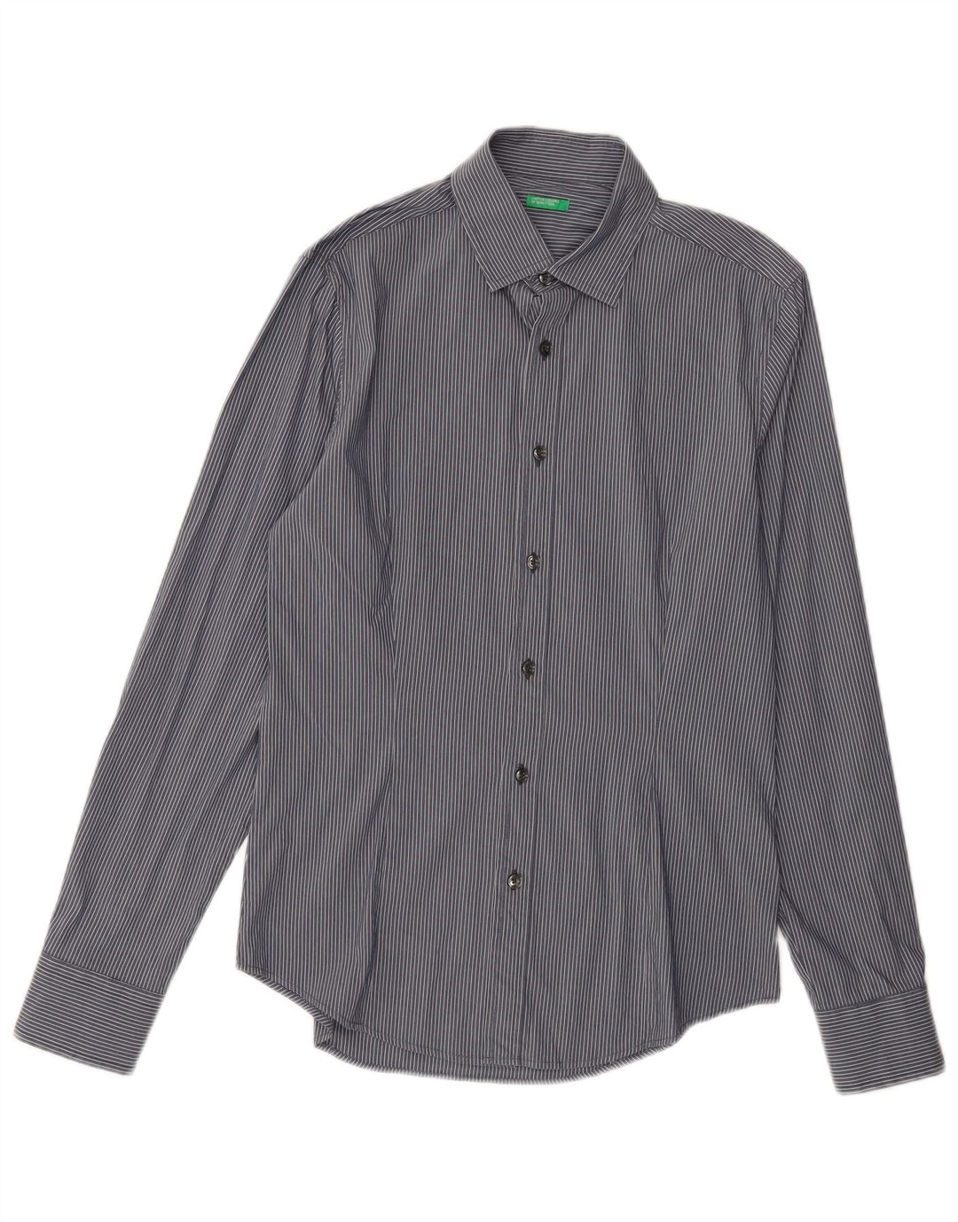 Camisa masculina BENETTON pequena listra azul marinho