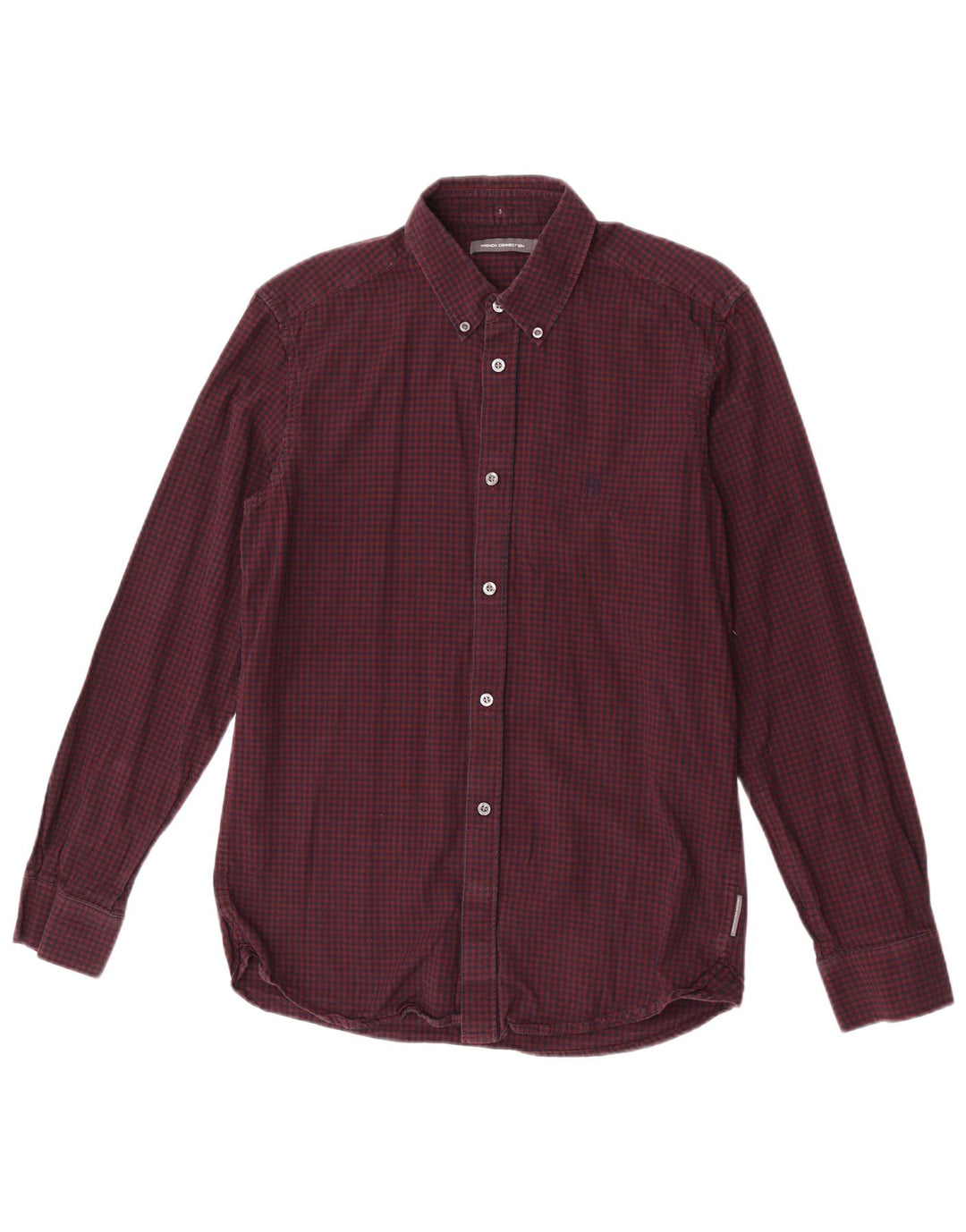 Camisa masculina French Connection médio algodão guingão cor de vinho