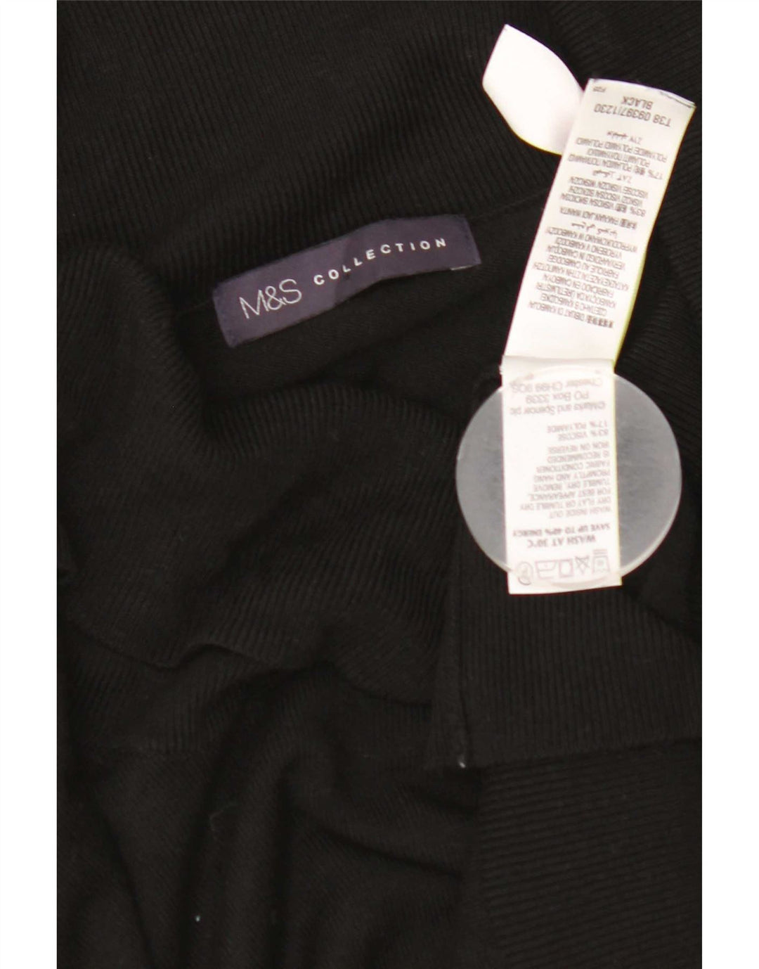Suéter feminino Marks & Spencer com gola redonda e viscose preta média Reino Unido 12