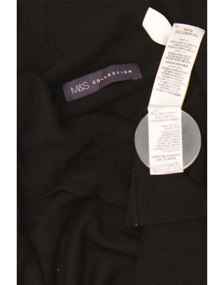 Suéter feminino Marks & Spencer com gola redonda e viscose preta média Reino Unido 12