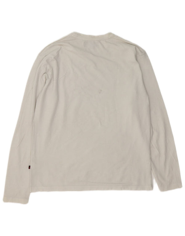 Marlboro Classics Mens Top Manga Longa Médio Algodão Branco