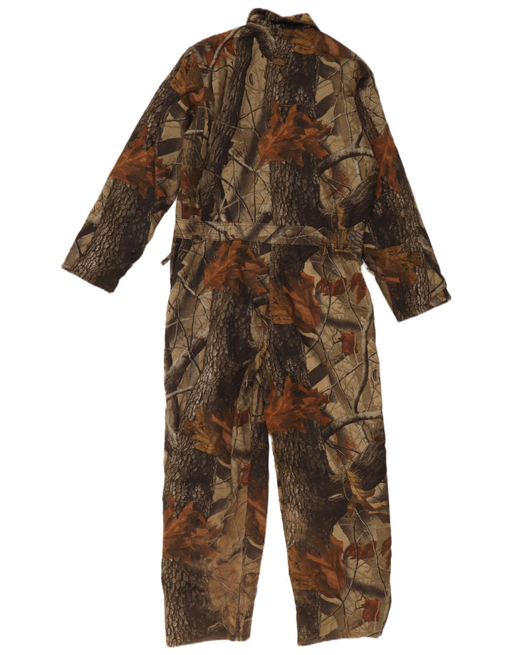 Macacão VINTAGE de manga comprida para meninos 15-16 anos cáqui floral algodão