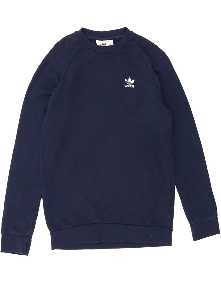 ADIDAS Mens Sweatshirt Jumper XS Navy Blue Cotton Vintage Adidas and Second-Hand Adidas from Messina Hembry 