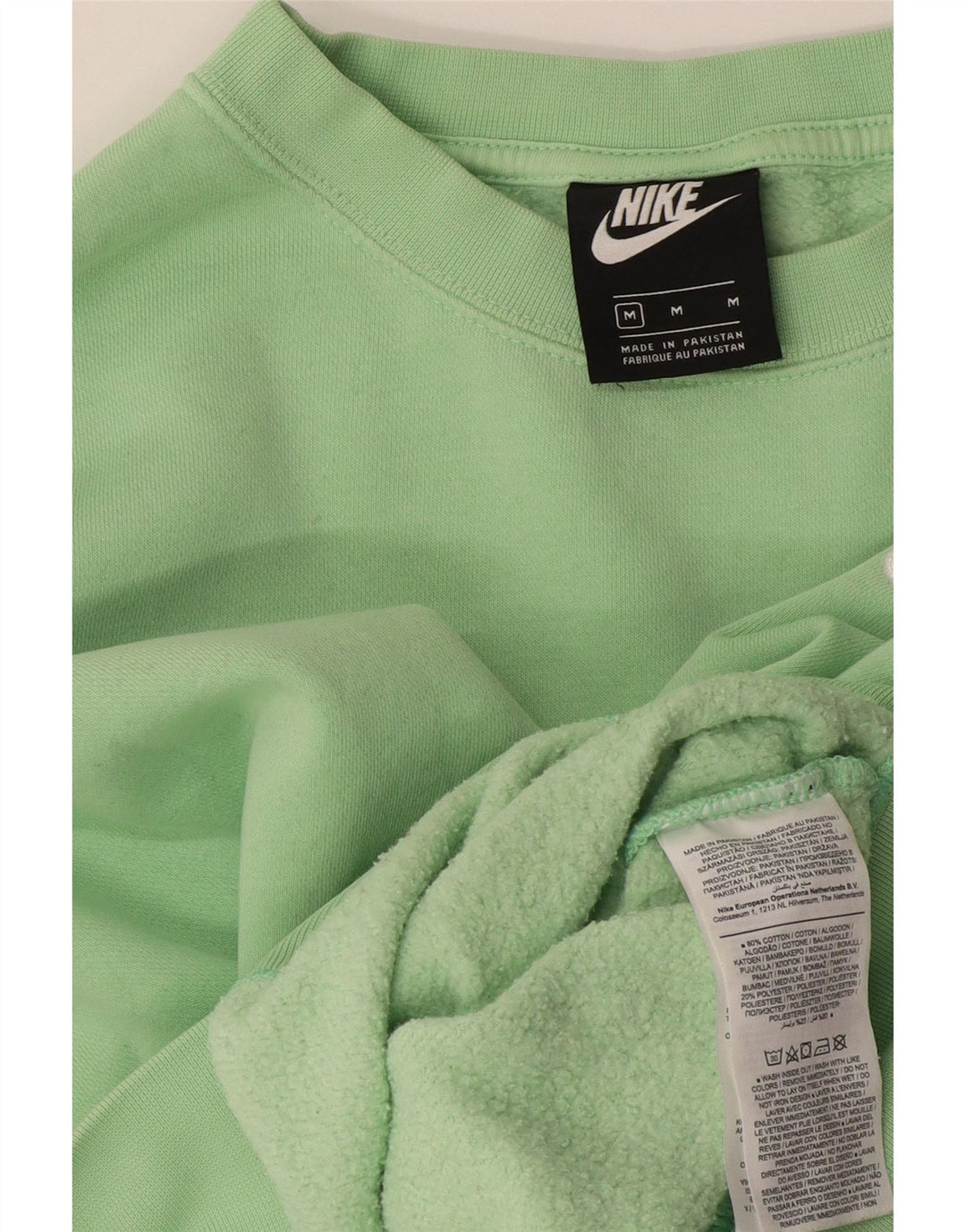 Nike Womens Crop Oversized Moletom Jumper UK 14 Médio Algodão Verde