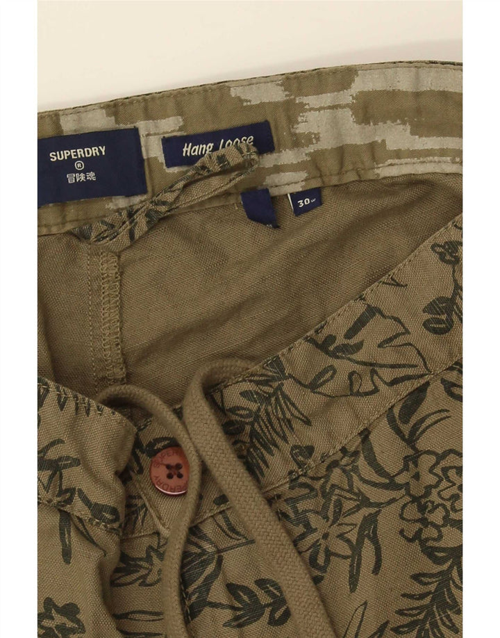 Shorts Chino Masculino Superdry W30 Médio Caqui Floral